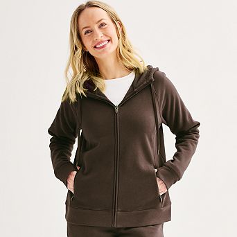 Petites Tek Gear® Ultrasoft Fleece Full-Zip Hooded Sweatshirt