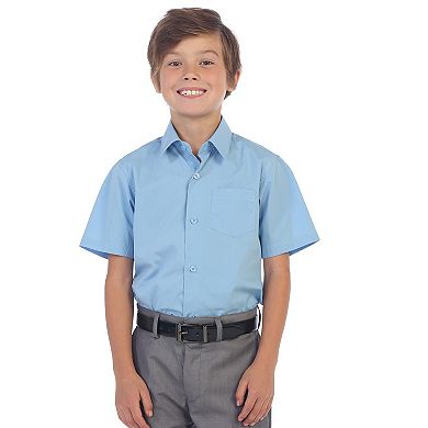 Gioberti Boys Short Sleeve Solid Dress Shirt