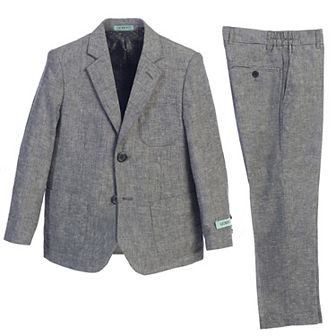 Gioberti Boy's Linen Suit Set Jacket And Dress Pants