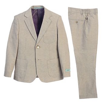 Gioberti Boy's Linen Suit Set Jacket And Dress Pants