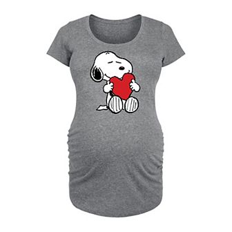 Maternity Peanuts Valentine's Hugging Heart Graphic Tee