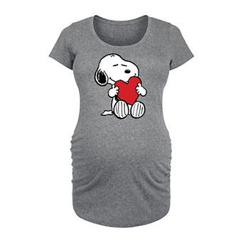 Maternity Peanuts Valentine's Hugging Heart Graphic Tee