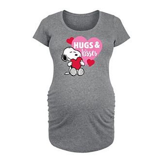 Maternity Peanuts Snoopy Hugs And Kisses Graphic Tee