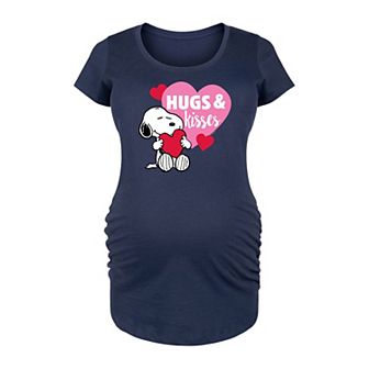 Maternity Peanuts Snoopy Hugs And Kisses Graphic Tee