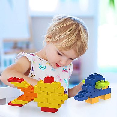 PicassoTiles 100 PC Large Construction Brick Building Blocks, Classic Brick Playset for Kids 3+