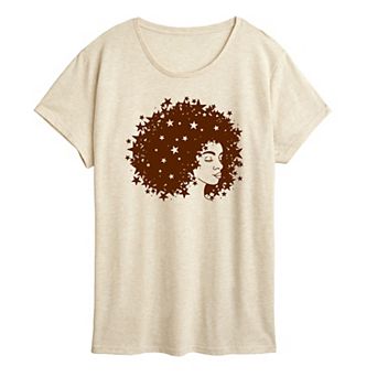 Plus Starry Afro Woman Graphic Tee