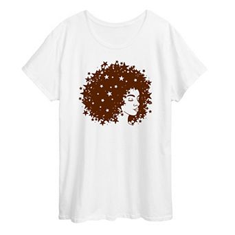 Plus Starry Afro Woman Graphic Tee