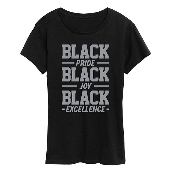 Women s Black Pride Joy Excellence Graphic Tee