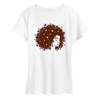 Women's Starry Afro Woman Graphic Tee