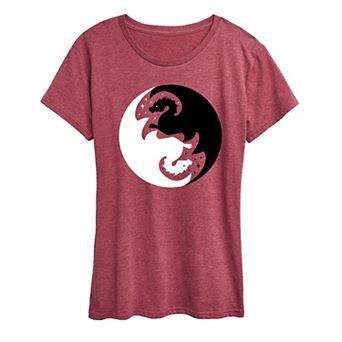 Women's Yin Yang Dragons Graphic Tee