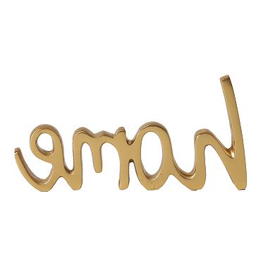 Everyday Decor Gold Finish Sentiment Script Table Decoration