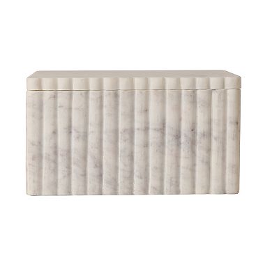 Everyday Decor Marble Stone Fluted Decorative Box