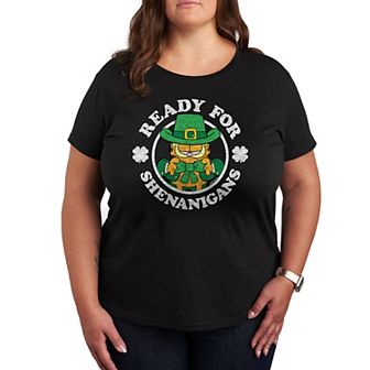 Plus Garfield Ready For Shenanigans Graphic Tee