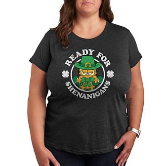 Plus Garfield Ready For Shenanigans Graphic Tee