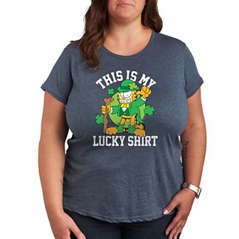 Plus Garfield This Is My Lucky Shirt Graphic Tee
