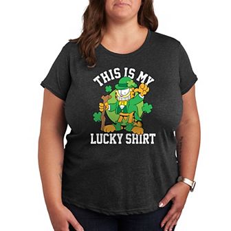 Plus Garfield This Is My Lucky Shirt Graphic Tee