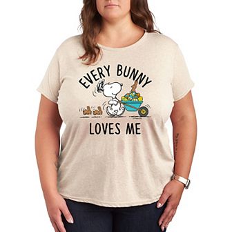 Plus Peanuts Snoopy Every Bunny Loves Me Graphic Tee