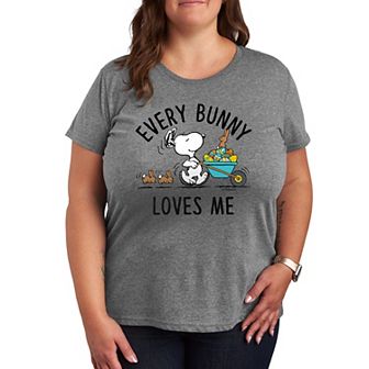 Plus Peanuts Snoopy Every Bunny Loves Me Graphic Tee