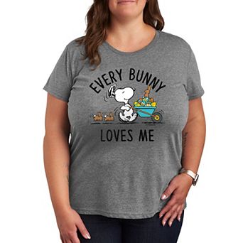 Plus Peanuts Snoopy Every Bunny Loves Me Graphic Tee
