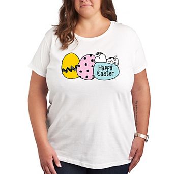 Plus Peanuts Snoopy Happy Easter Eggs Graphic Tee