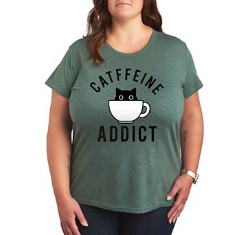Plus Catffeine Addict Graphic Tee