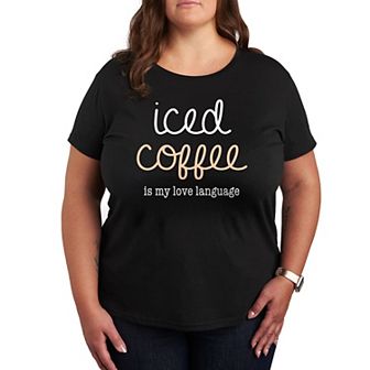 Plus Iced Coffee Love Language Graphic Tee