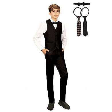Gioberti Boy's 5 Piece Vest And Pants Set With Shirt And Ties