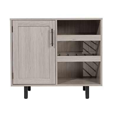 Merrick Lane Classic Sideboard And Bar Cabinet With Open And Closed Storage