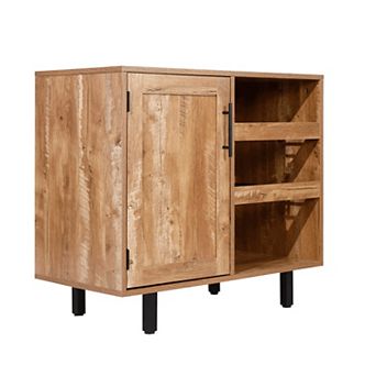 Merrick Lane Classic Sideboard And Bar Cabinet With Open And Closed Storage
