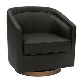 Emma and Oliver Club Style Barrel Chair with 360° Swivel Base