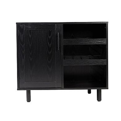 Merrick Lane Classic Sideboard And Bar Cabinet With Open And Closed Storage