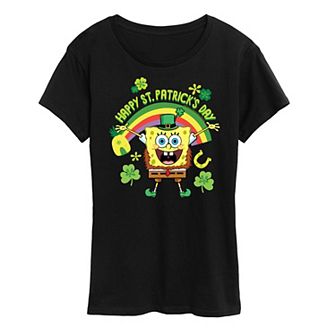 Women's SpongeBob SquarePants Happy St. Patrick's Day Graphic Tee
