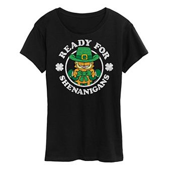 Women's Garfield Ready For Shenanigans Graphic Tee