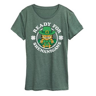 Women's Garfield Ready For Shenanigans Graphic Tee