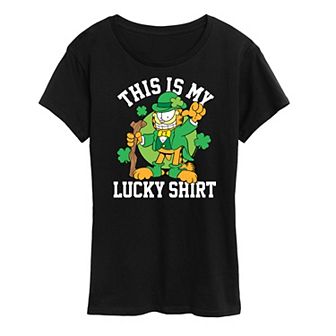 Women's Garfield This Is My Lucky Shirt Graphic Tee
