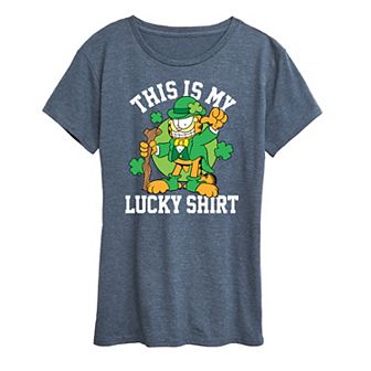Women's Garfield This Is My Lucky Shirt Graphic Tee