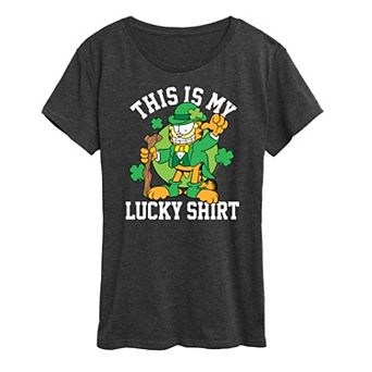 Women's Garfield This Is My Lucky Shirt Graphic Tee