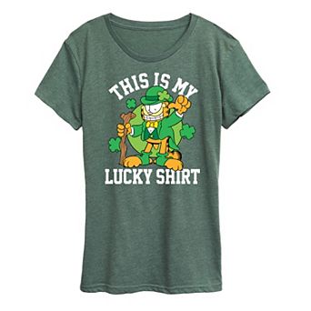 Women's Garfield This Is My Lucky Shirt Graphic Tee