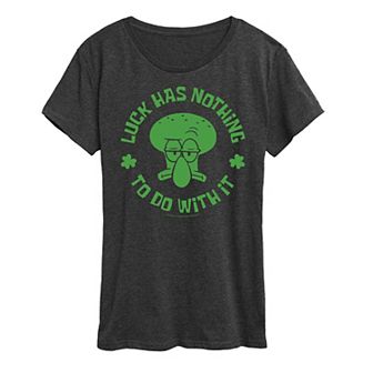 Women's SpongeBob SquarePants Squidward Luck Graphic Tee