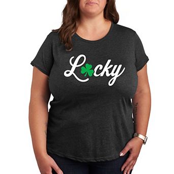 Plus Lucky With Clover Graphic Tee