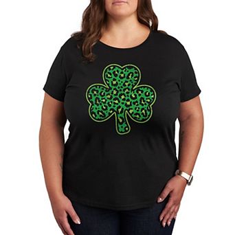 Plus Leopard Shamrock Graphic Tee