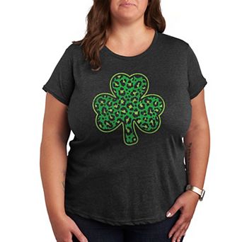 Plus Leopard Shamrock Graphic Tee
