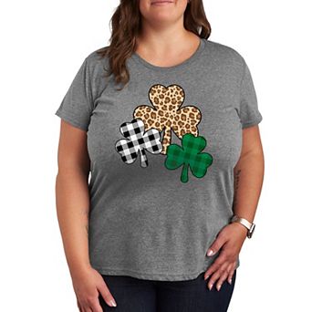 Plus Patterned Shamrocks Graphic Tee