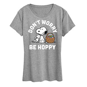 Women's Peanuts Snoopy Don't Worry Be Hoppy Graphic Tee