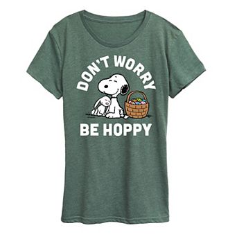 Women's Peanuts Snoopy Don't Worry Be Hoppy Graphic Tee