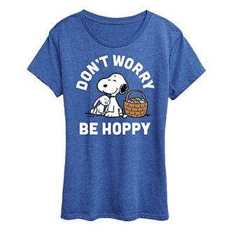 Women's Peanuts Snoopy Don't Worry Be Hoppy Graphic Tee