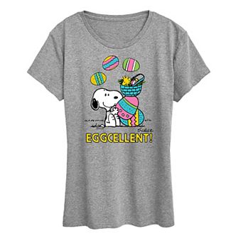 Women's Peanuts Snoopy & Woodstock Eggcellent Graphic Tee