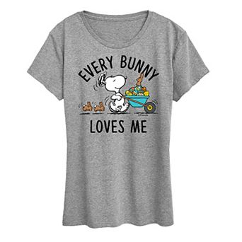 Women's Peanuts Snoopy Every Bunny Loves Me Graphic Tee