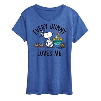 Women's Peanuts Snoopy Every Bunny Loves Me Graphic Tee