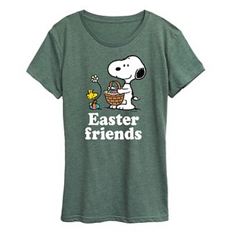 Women's Peanuts Snoopy & Woodstock Easter Friends Graphic Tee